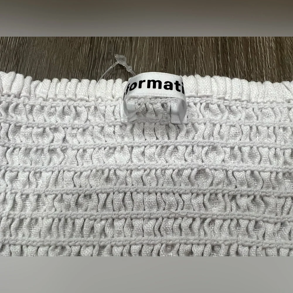Reformation White Puff Sleeve Top